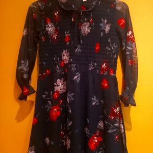 Flowery Above Knee Dress